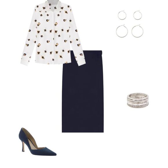 Ann Taylor Petite Floral Ruffle Collar Shirt - Picture 7 of 7